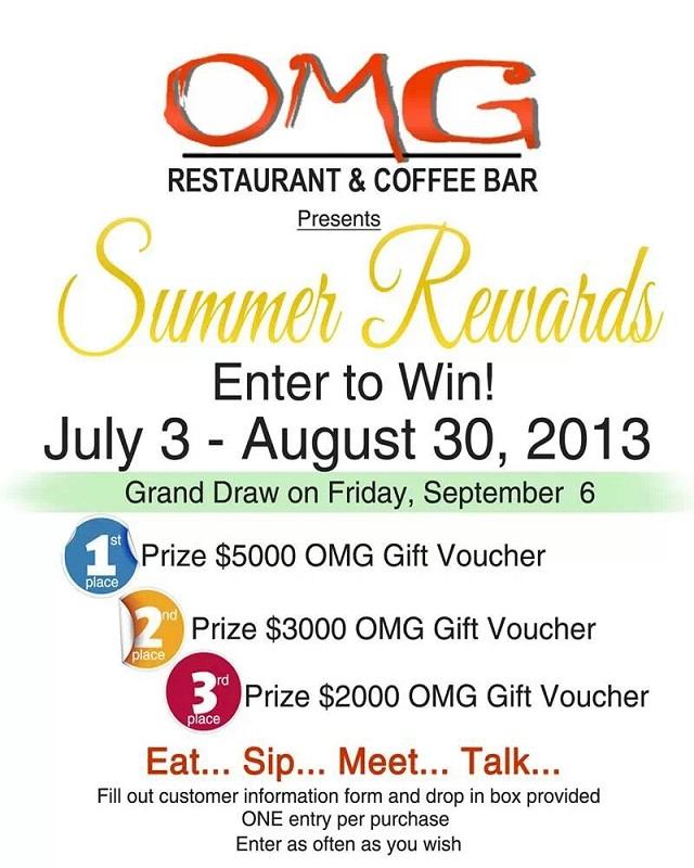 OMG Restaurant & Coffee Summer Rewards Grand Drawing