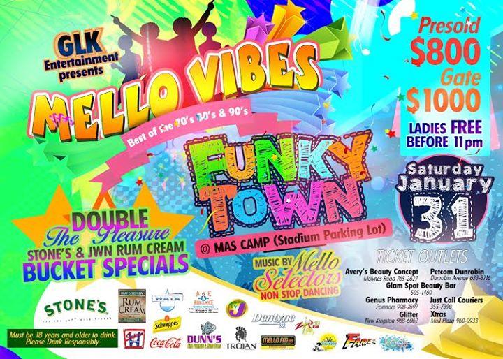 Stone's MELLO VIBES Best of the 70's, 80's & 90's "Funky Town"