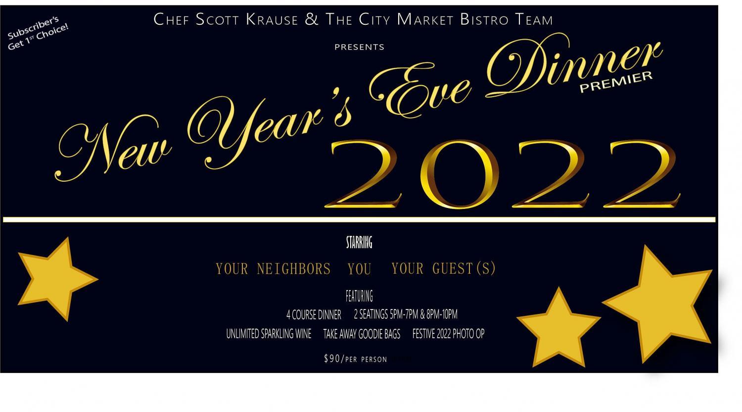 New Year's Eve Dinner/Premier (8PM-10PM)