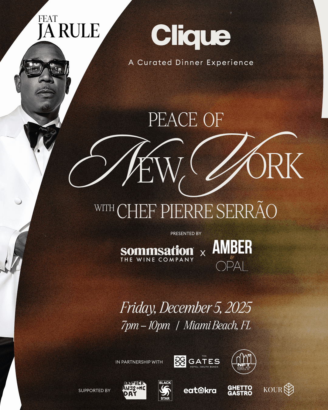 Clique “Peace of New York” Curated Dinner featuring Ja Rule at The Gates Hotel