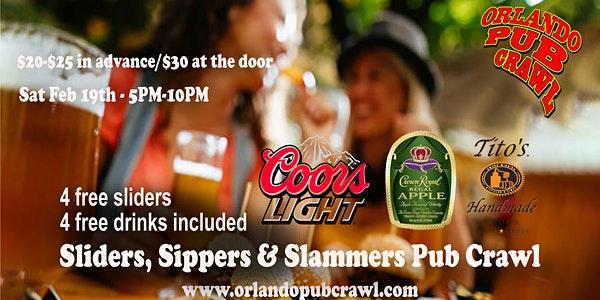 Sliders, Sippers, and Slammers Pub Crawl