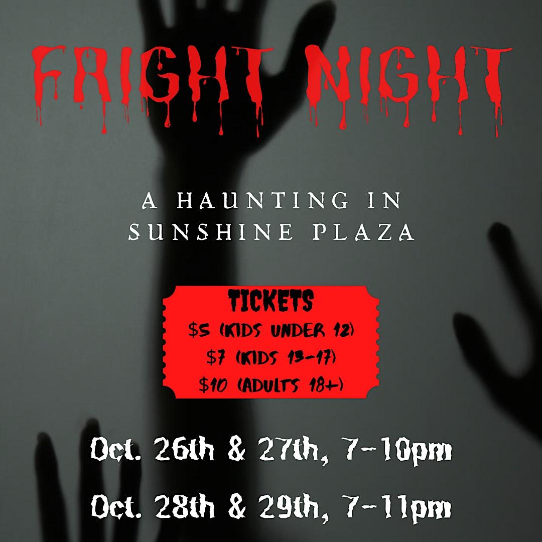Let's Go Haunting in Sunshine Plaza - Haunted House
Sat Oct 29, 7:00 PM - Sat Oct 29, 11:00 PM
in 10 days