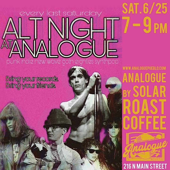 ALT NIGHT at Analogue Books & Records
Sat Oct 22, 7:00 PM - Sat Oct 22, 10:00 PM
in 2 days