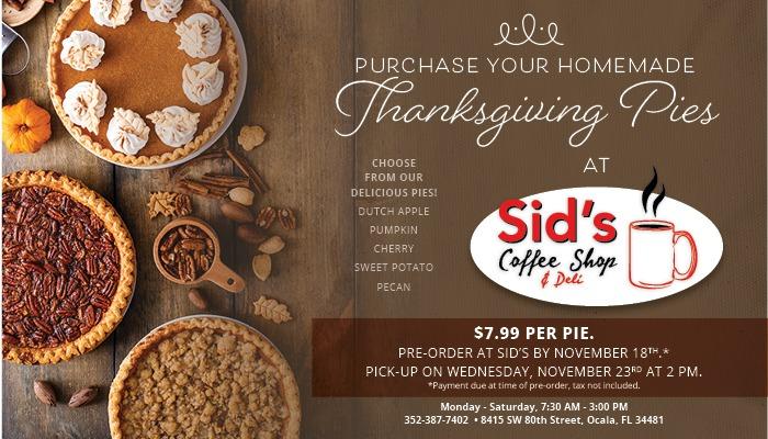 Thanksgiving Pies Pre-Order
Mon Nov 7, 7:00 PM - Fri Nov 18, 11:00 PM
in 19 days