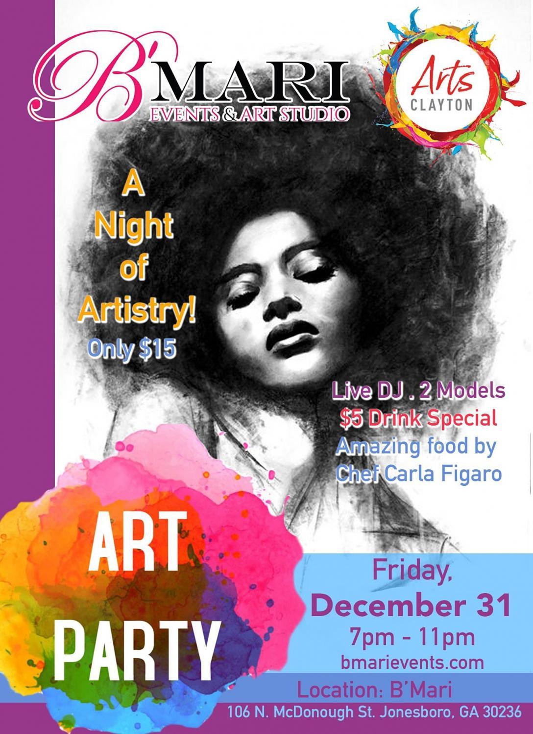 Figure Drawing Art Party/New Years Eve Party