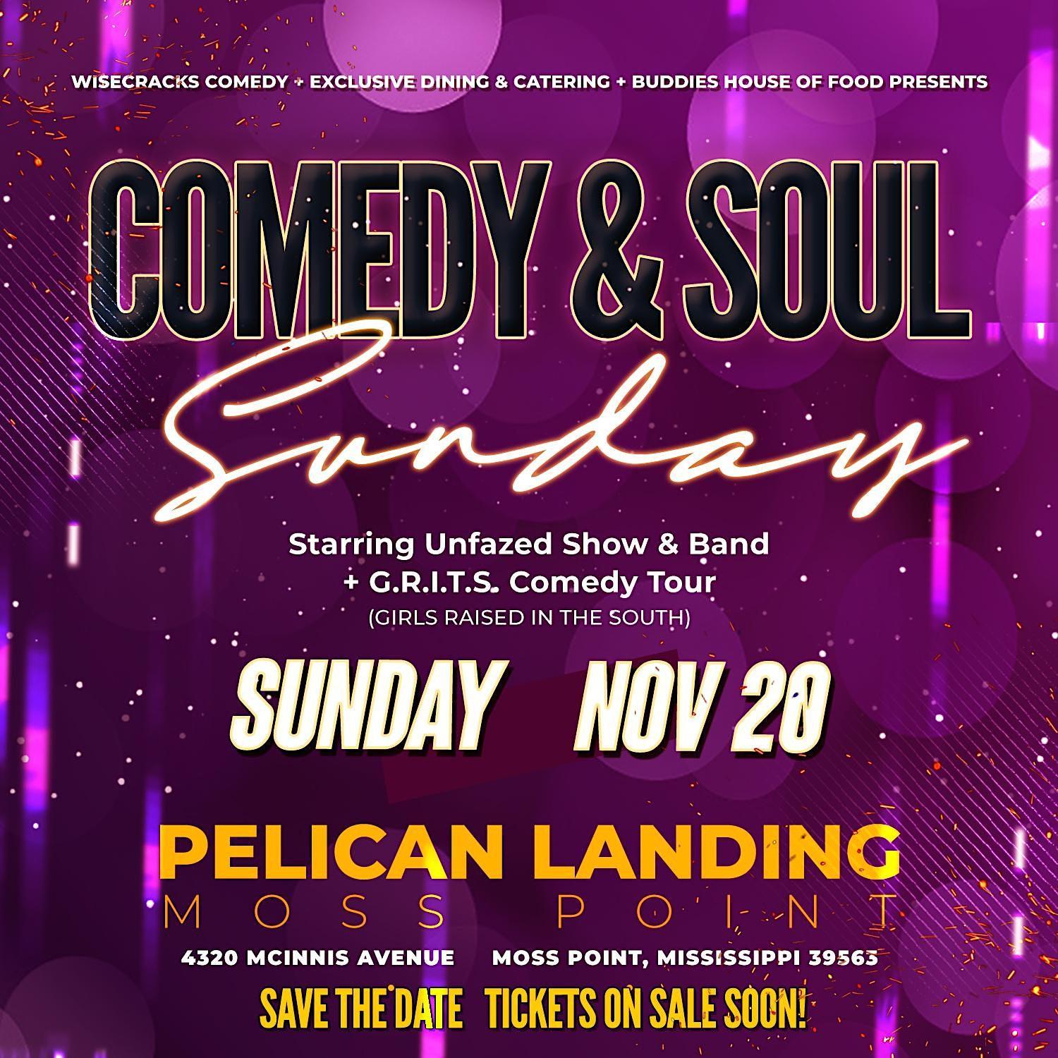 Comedy & Soul Sunday
Sun Nov 20, 7:00 PM - Sun Nov 20, 7:00 PM
in 16 days