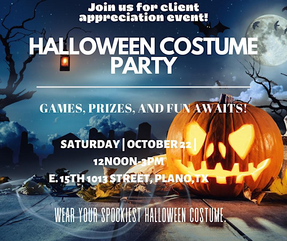 Client Appreciation Halloween Party
Sat Oct 22, 12:00 PM - Sat Oct 22, 3:00 PM