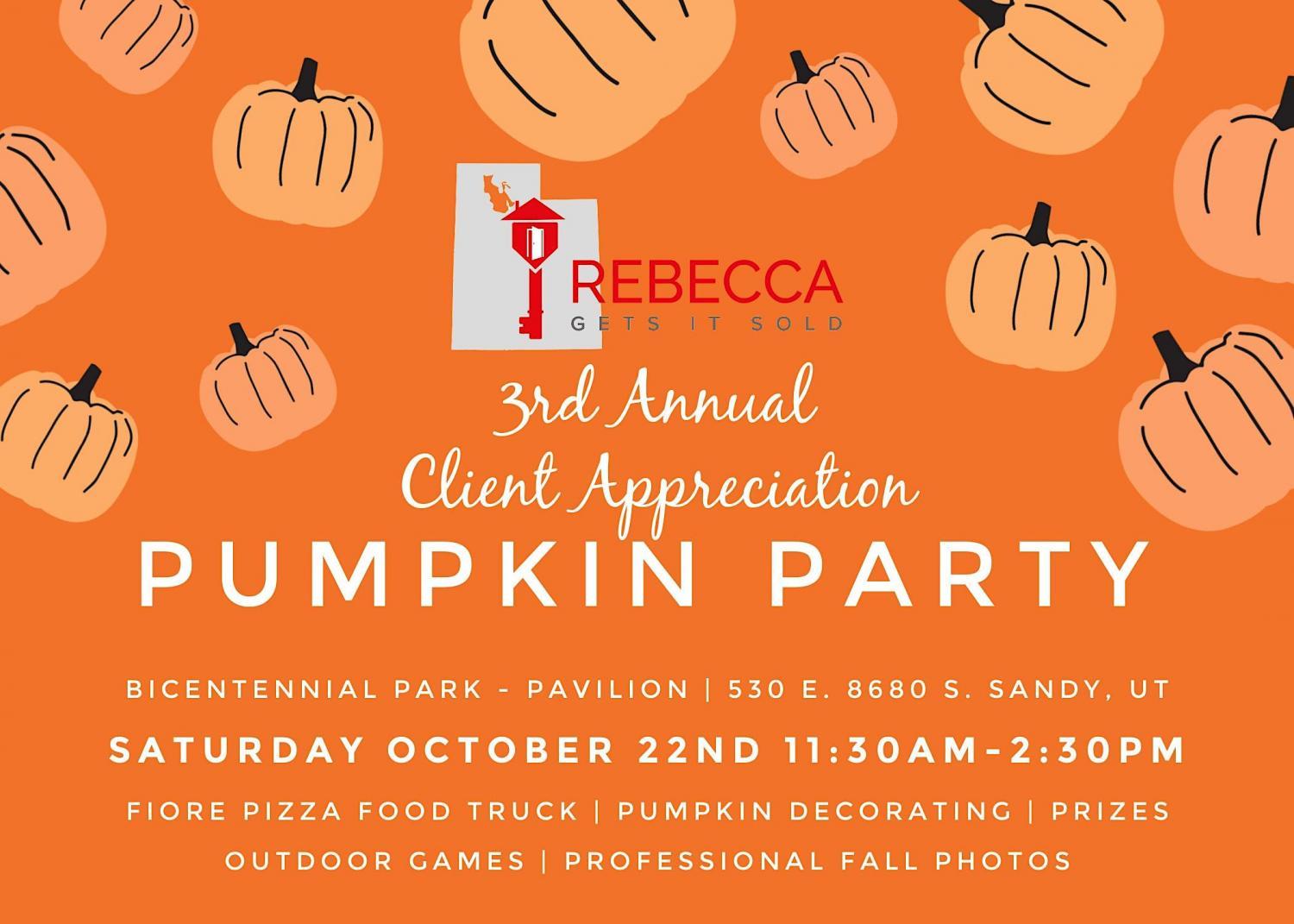 3rd Annual Client Appreciation Pumpkin Party!
Sat Oct 22, 11:30 AM - Sat Oct 22, 2:30 PM
in 2 days