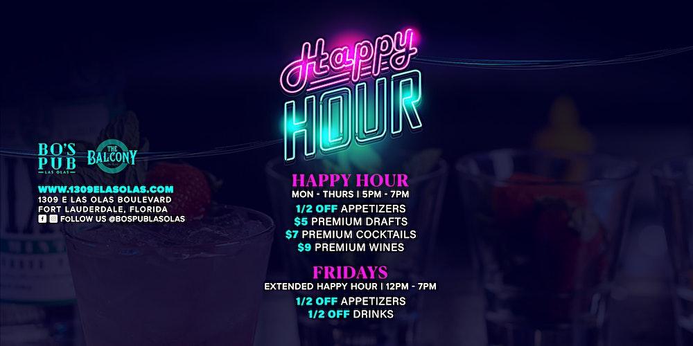 Happy Hour at Bo's Pub on Las Olas in Fort Lauderdale