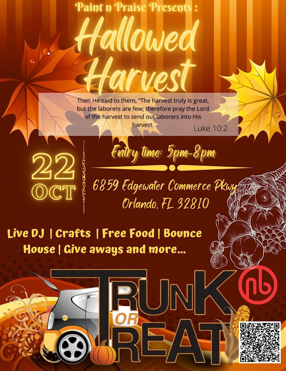 Hallowed Harvest
Sat Oct 22, 5:00 PM - Sat Oct 22, 8:00 PM
in 2 days