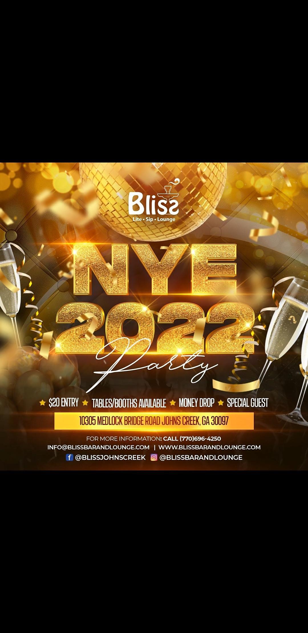 NEW YEARS 2022 @ Bliss Bar and Lounge