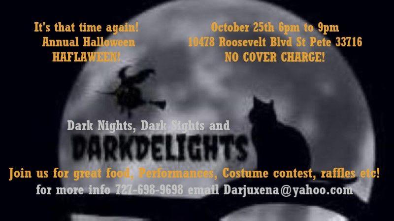 Dark Sights, Dark Nights & Dark Delight Halloween Haflaween
Tue Oct 25, 6:00 PM - Tue Oct 25, 9:00 PM
in 6 days