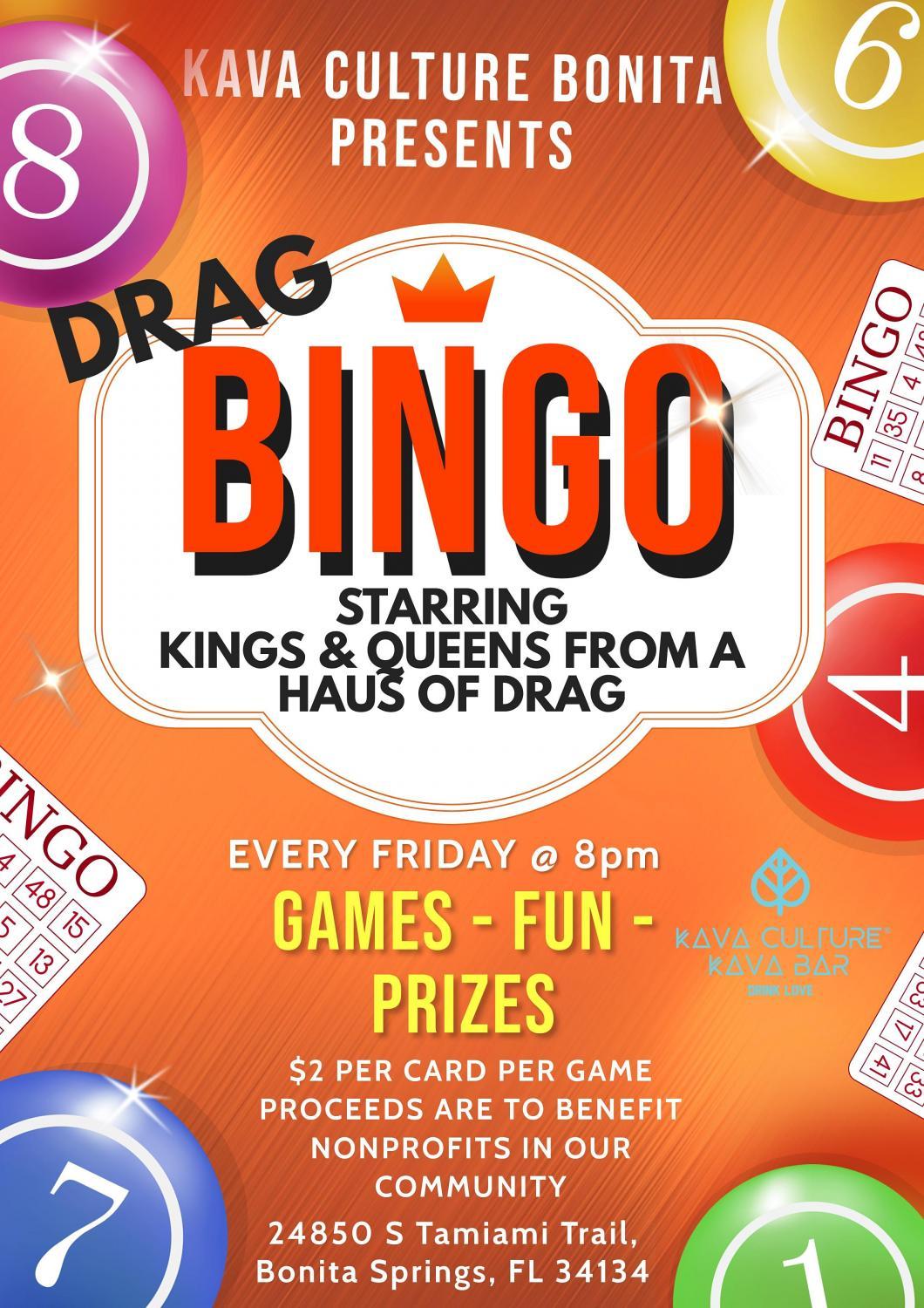 Drag Bingo in Bonita!!!
Fri Dec 16, 8:00 PM - Fri Dec 16, 10:00 PM
in 56 days
