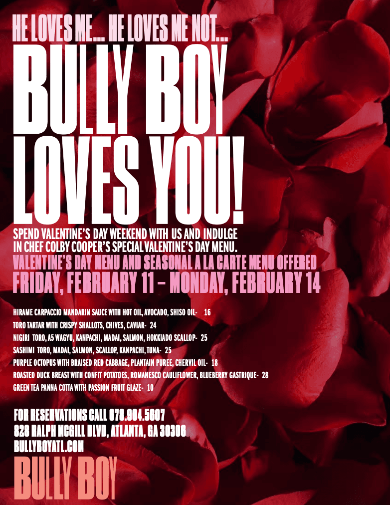 Share the Love at Bully Boy on Valentine’s Day