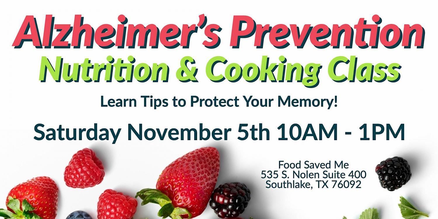 Alzheimer's Prevention
Sat Nov 5, 10:00 AM - Sat Nov 5, 12:00 PM
in 14 days
