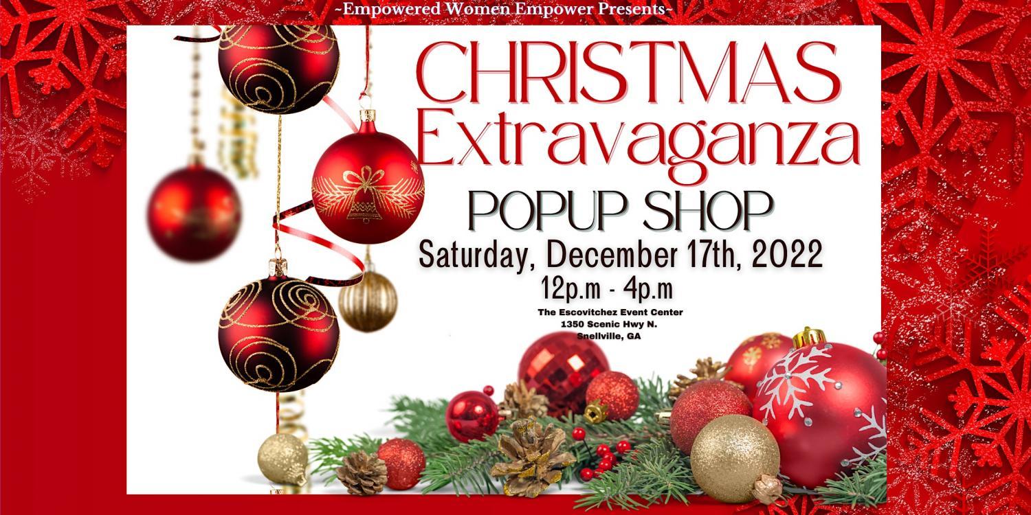 Christmas Extravaganza Popup Shop
Sat Dec 17, 12:00 PM - Sat Dec 17, 4:00 PM
in 63 days