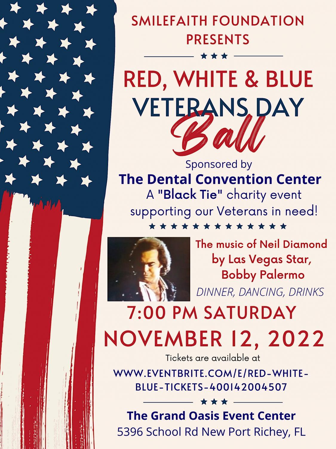 Red, White, & Blue Veterans Day in New Port Richey, FL
Sat Nov 12, 7:00 PM - Sat Nov 12, 10:00 PM
in 8 days