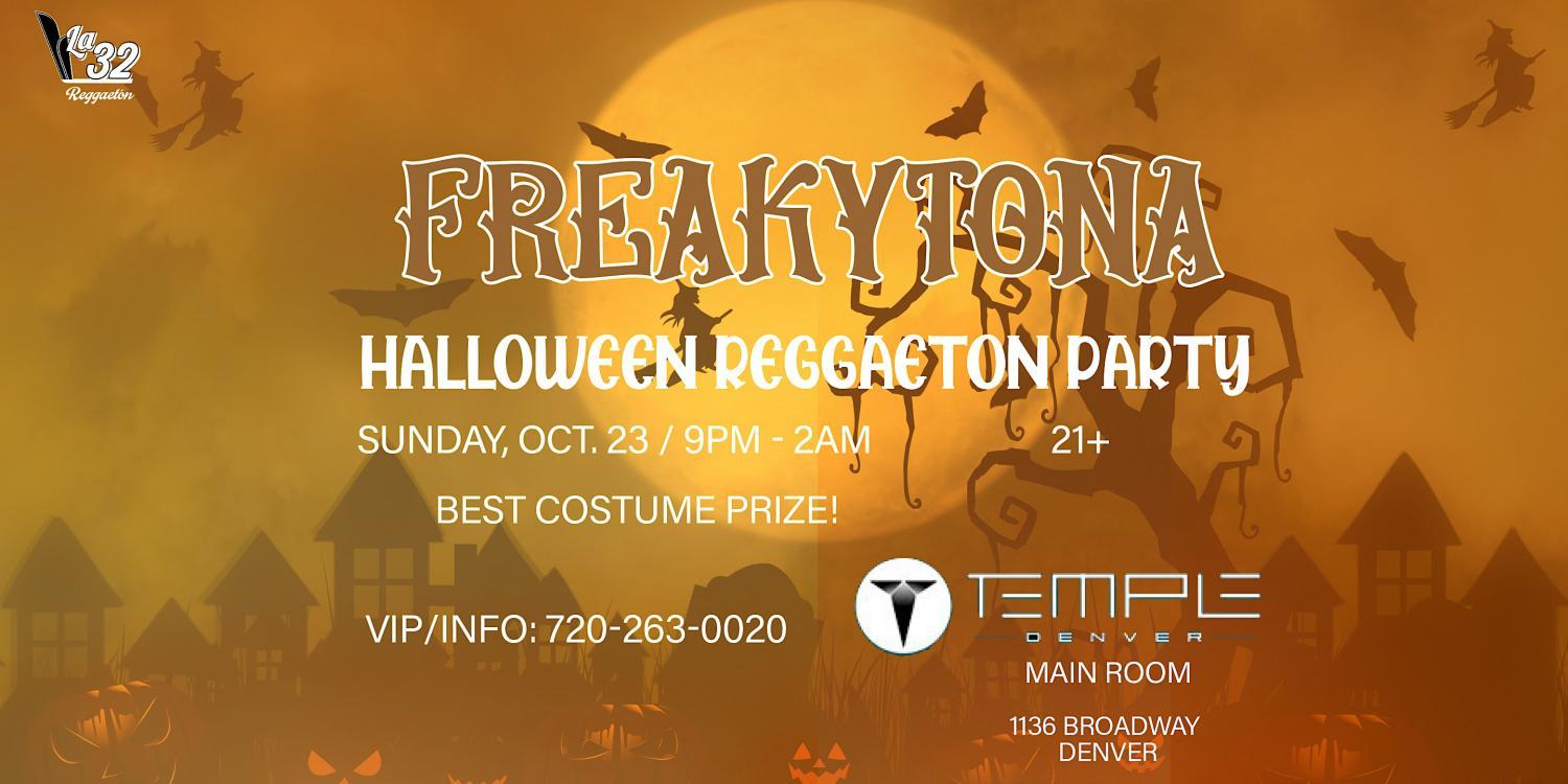 Freakytona: Halloween Reggaetón Party
Sun Oct 23, 9:00 PM - Mon Oct 24, 4:00 AM
in 4 days