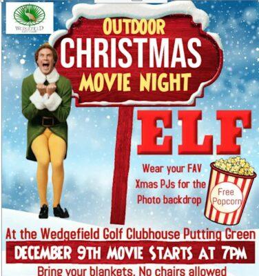 Outdoor Christmas Movie Night at Wedgefield Golf Club