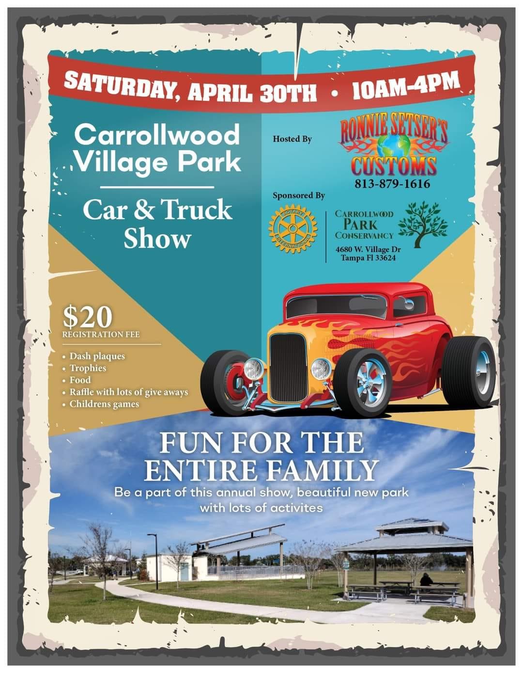 Carrollwood Village Park Car & Truck Show hosted by Ronnie Setser