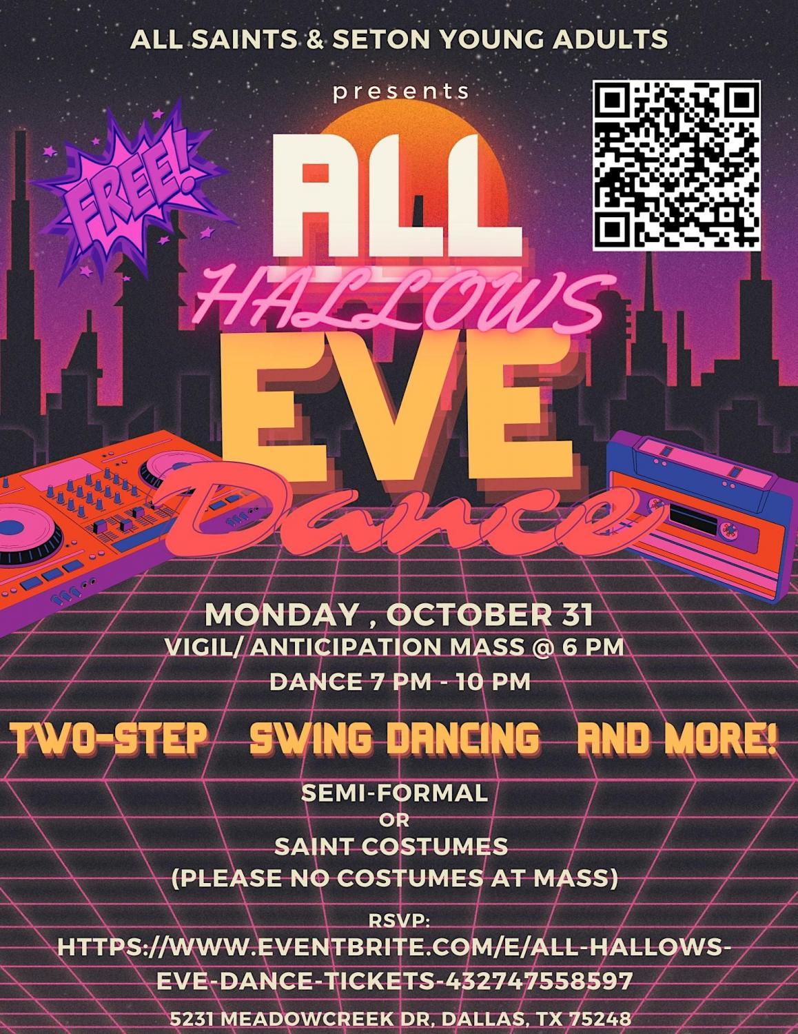 All Hallows Eve Dance
Mon Oct 31, 7:00 PM - Mon Oct 31, 10:00 PM
in 10 days