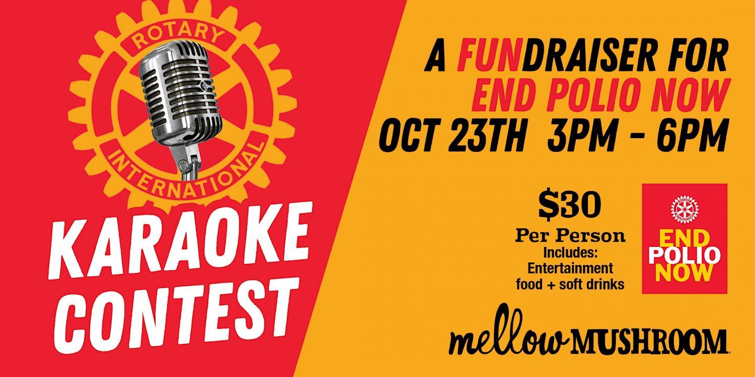 Rotary Karaoke Idol - A fundraiser for End Polio Now
Sun Oct 23, 7:00 PM - Sun Oct 23, 7:00 PM
in 4 days
