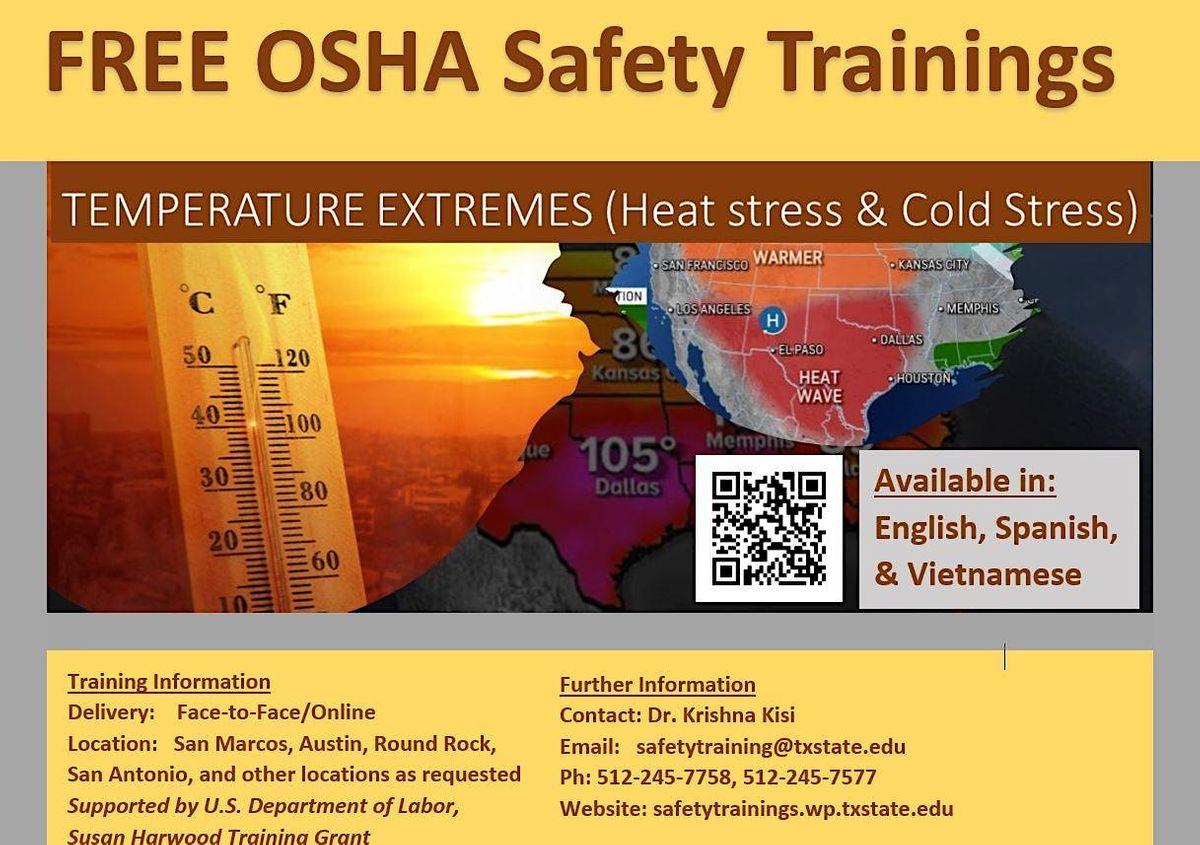 FREE - OSHA Temperature Extremes (Heat &amp; Cold Stress)Training