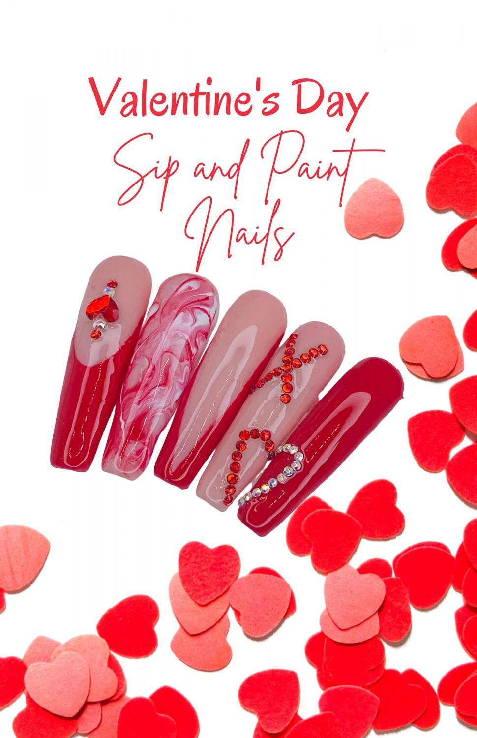 Valentine's Day - Sip and Paint Nails
