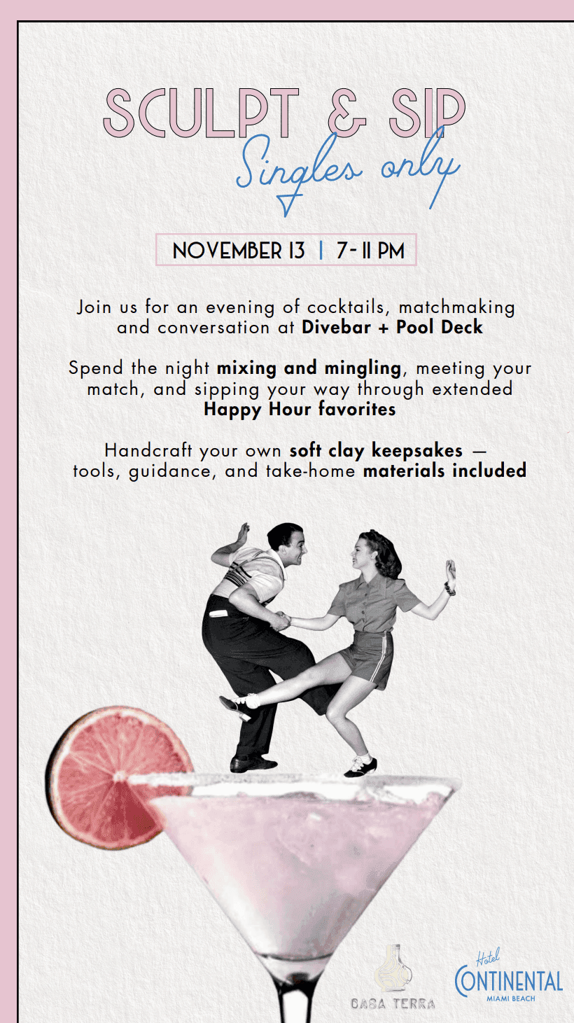 Sip & Sculpt: Singles Night at Hotel Continental with Thursday Dating
