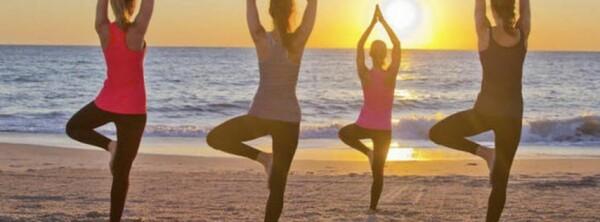 Sunset yoga on the Beach