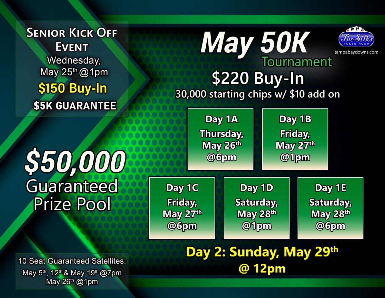 May 50K Tournament at Silks Poker Room