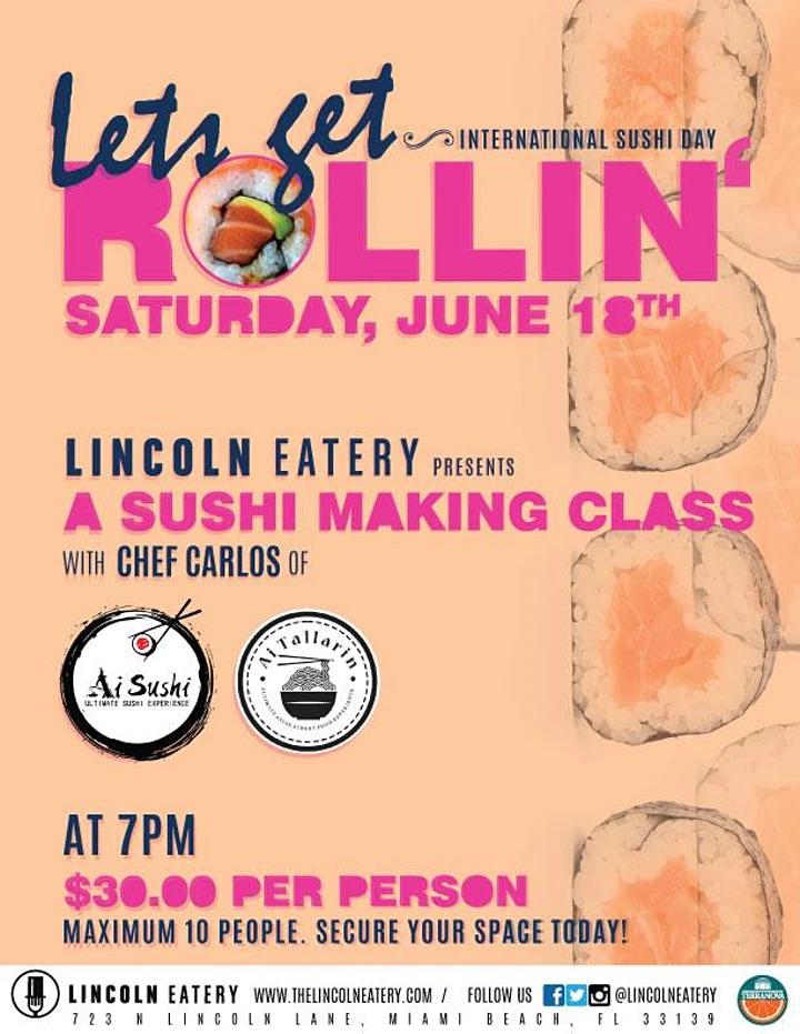 Sushi Rolling Class at The Lincoln Eatery