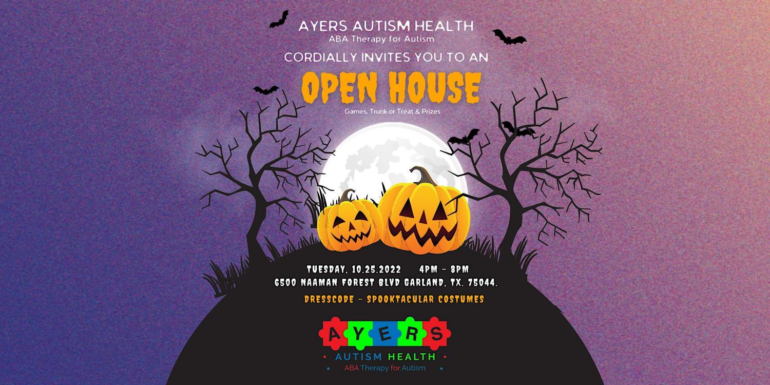 Ayers Autism Health Open House - Halloween Themed
Tue Oct 25, 4:00 PM - Tue Oct 25, 8:00 PM
in 6 days