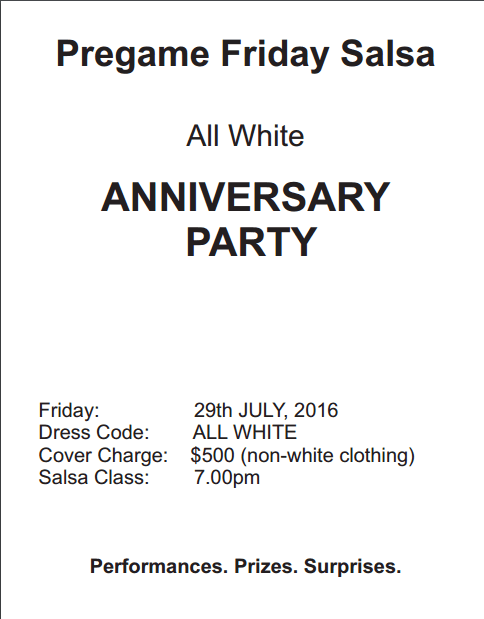 ALL WHITE ANNIVERSARY PARTY - SALSA