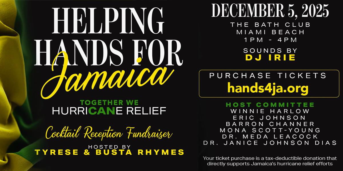 Tyrese Gibson & Busta Rhymes Host Exclusive Cocktail Reception Fundraiser to benefit Jamaica Hurricane Relief
