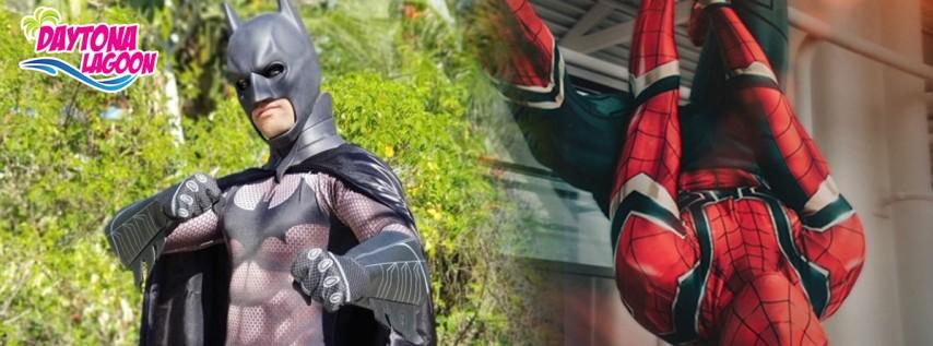 Meet Batman and Spiderman at Daytona Lagoon!