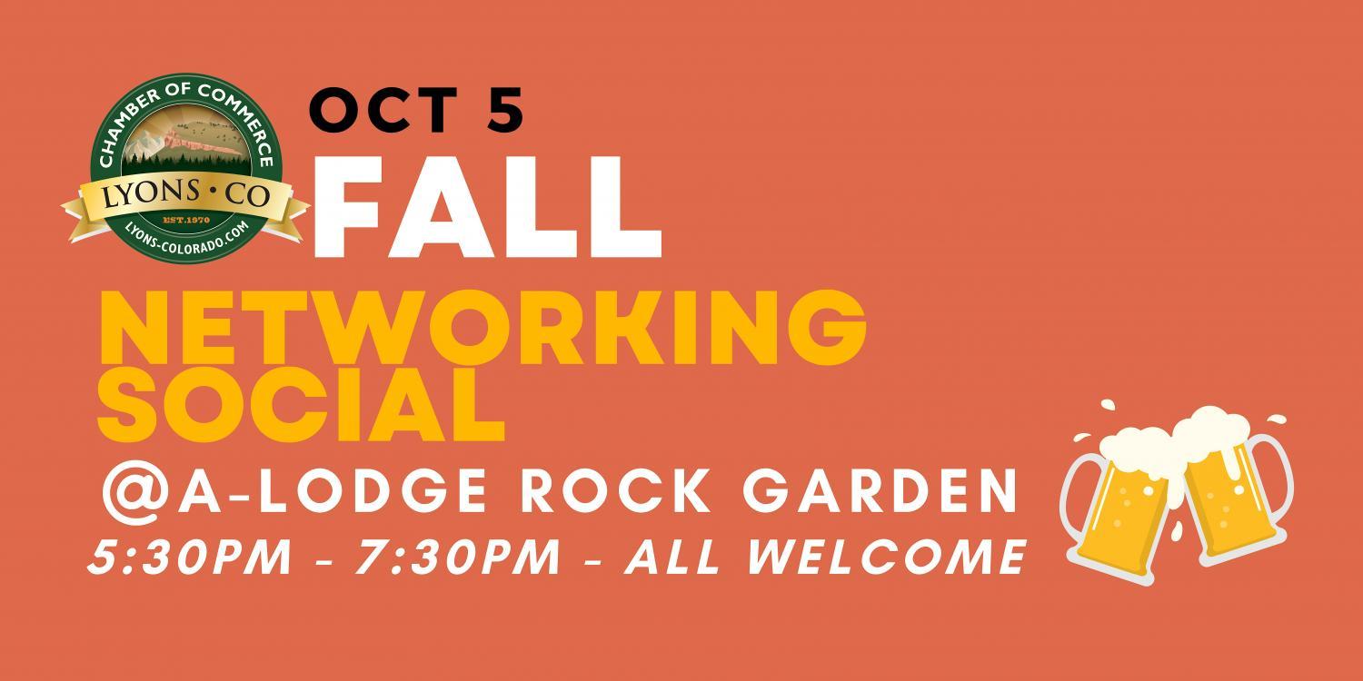 Fall (October) Social @atRock Garden at A-Lodge
Wed Oct 5, 5:30 PM - Wed Oct 5, 7:30 PM