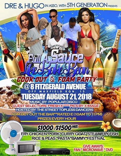 Full A Sauce Like Bake Bean Cook Out & Foam Party