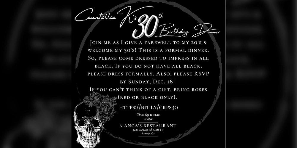 Cauntillia’s 30th Birthday Dinner