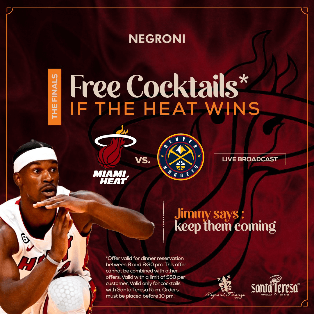 Victory Pour: NBA Finals Watch Parties at Negroni Midtown with Free Cocktails (if) the Heat Wins