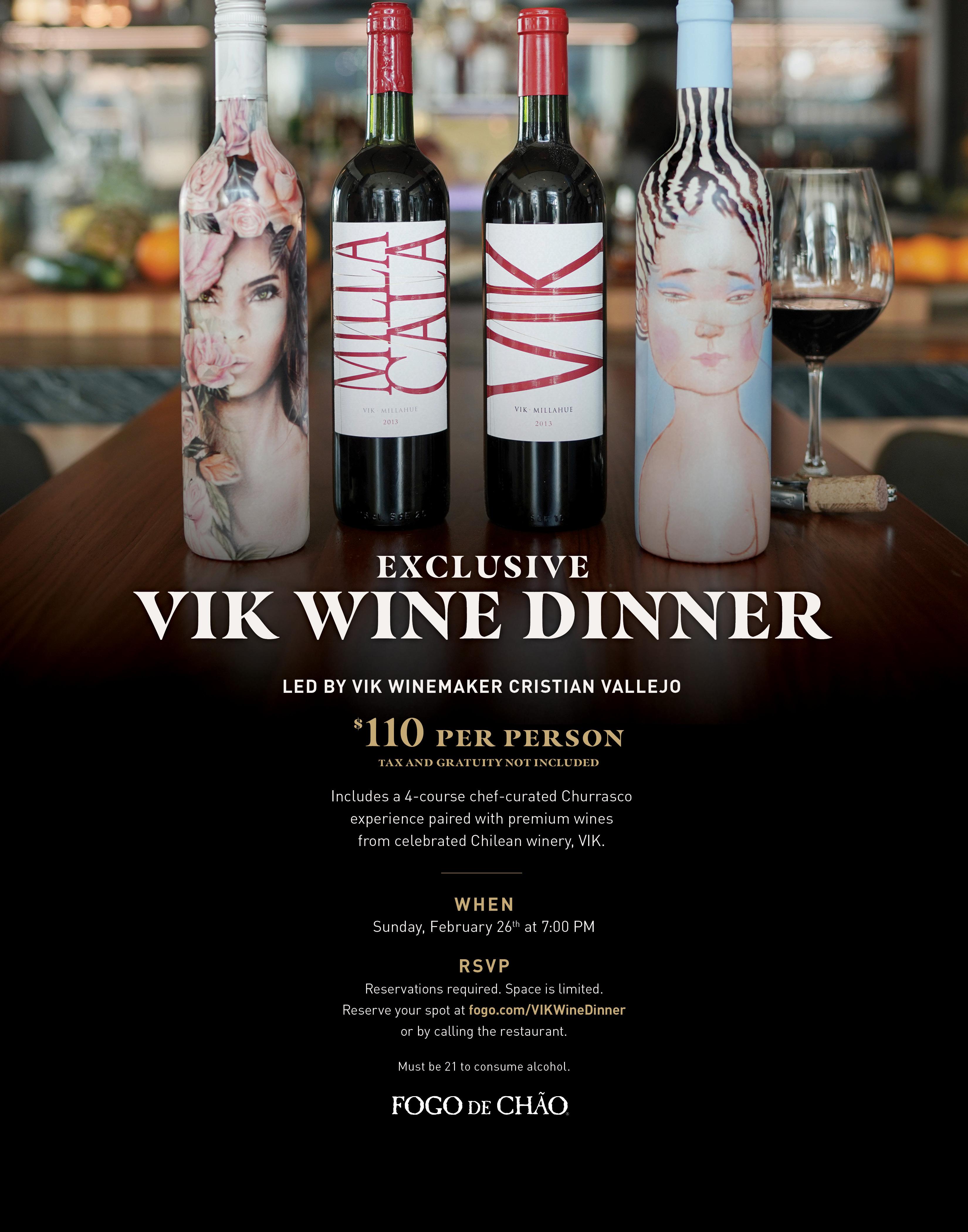 Exclusive VIK Wine Dinner at Fogo de Chão Fort Lauderdale