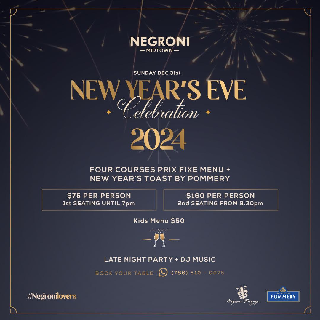 Dine with Negroni Midtown for New Year’s Eve!