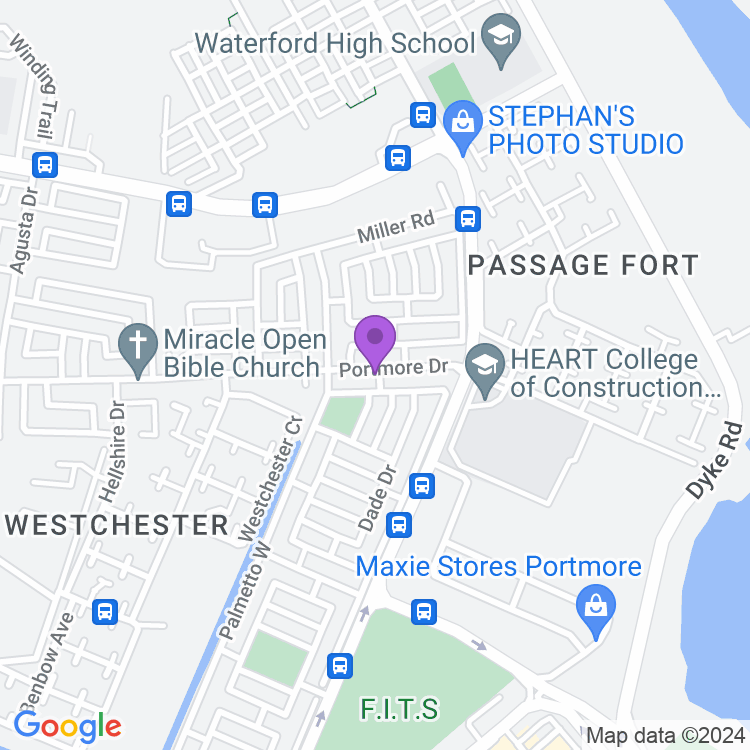 Map showing Passagefort, Portmore