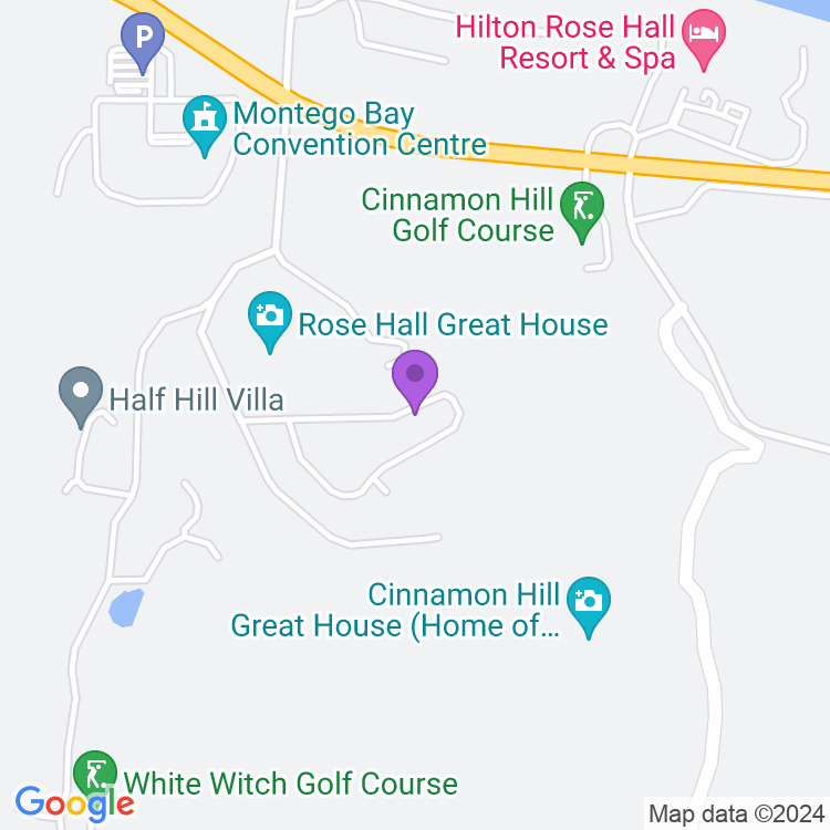 Map showing Rose Hall Resort & Country Club