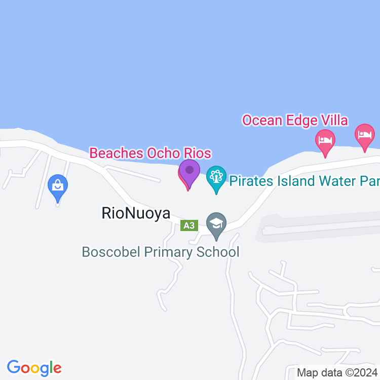 Map showing Beaches Ocho Rios