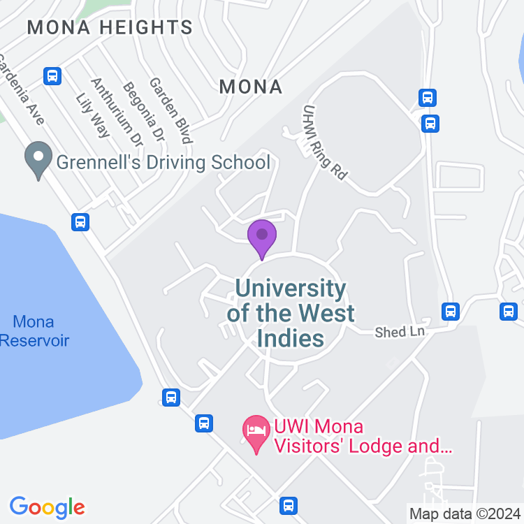 Map showing Sir Arthur Lewis Institute of Social and Economic Studies