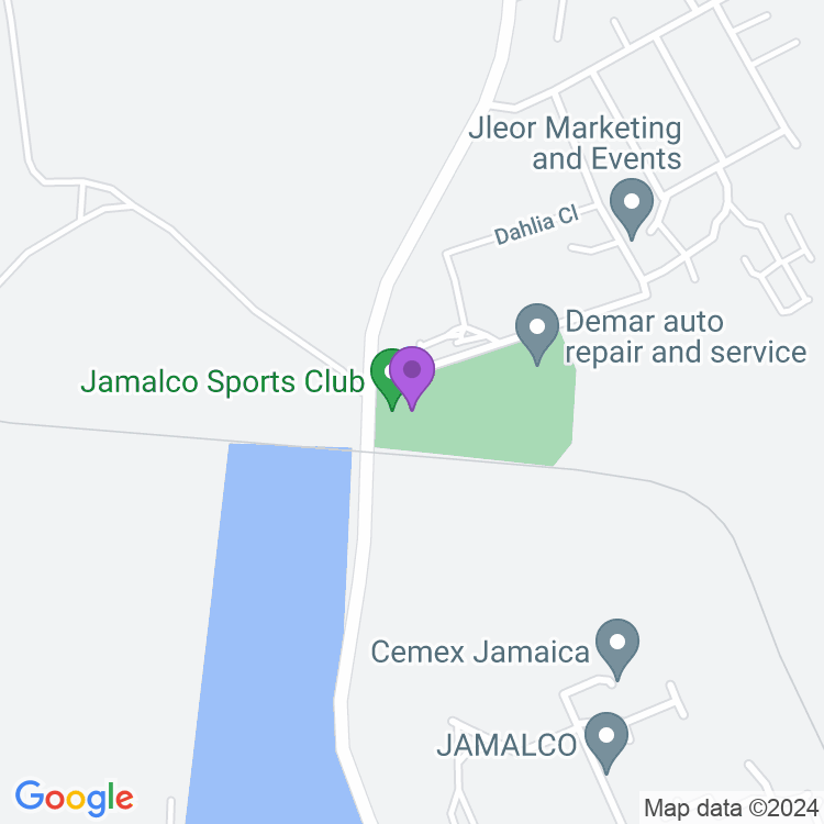 Map showing JAMALCO Sports Club