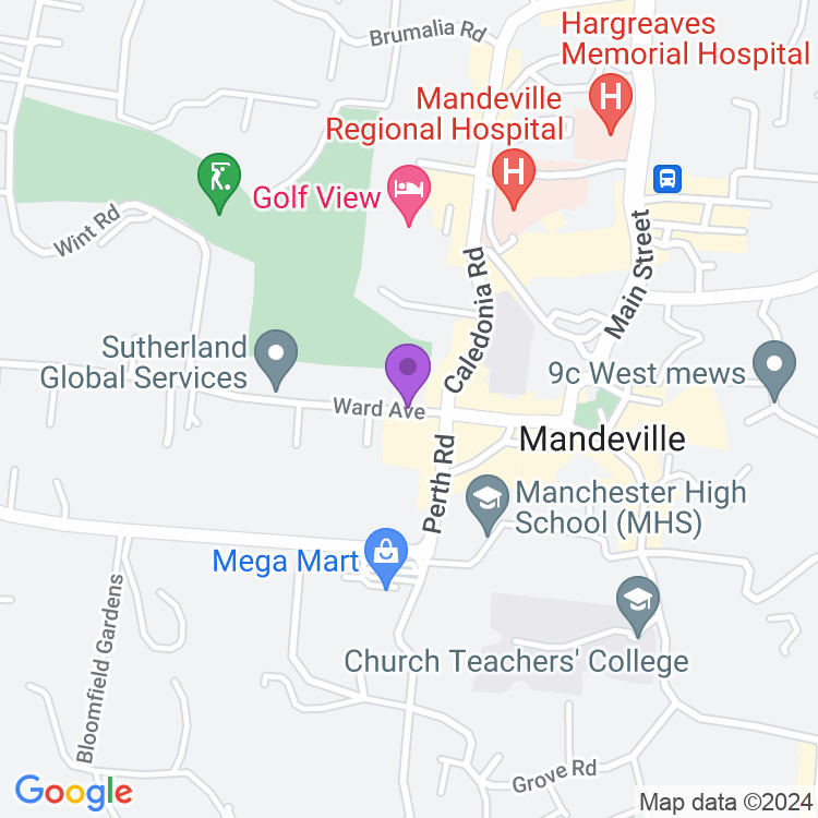 Map showing Klub Khaos. Ultra Lounge & Grill
