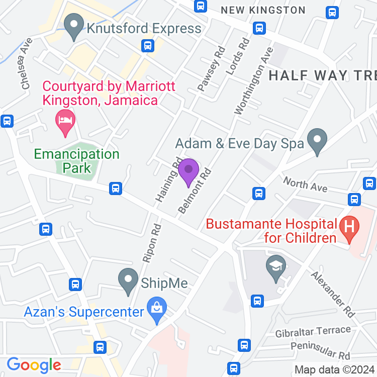 Map showing Chasers Cafe