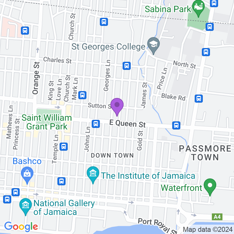 Map showing East Queen Street Health Centre